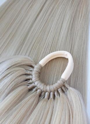 Афрохвост блонд хвост на резинке накладной хвост