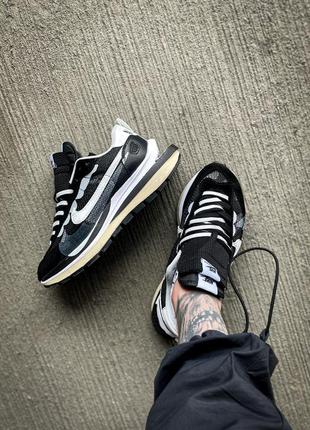 Мужские кроссовки sacai x nike vaporwaffle black/white