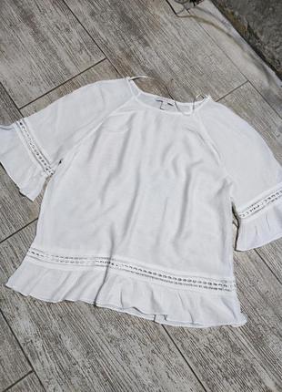 Сорочка біла оверсайз вільного крою блузка блуза белая оверсайз свободного кроя легкая бохо