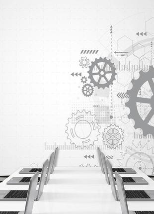 Флізелінові фотошпалери з малюнком залу, фото шпалери "шестерінки", великі фото шпалери