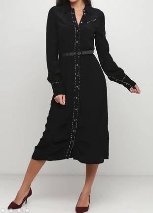 Платье миди h&m с перламутровыми кнопками.