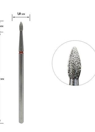 Staleks фреза алмазна почка гостра червона діаметр 1,8 мм / робоча частина 4 мм
