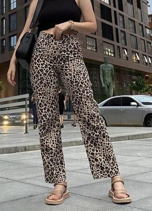 Леопардовые брюки monki