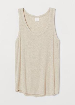 Майка в рубчик для женщины h&m 0864953-004 m бежевый