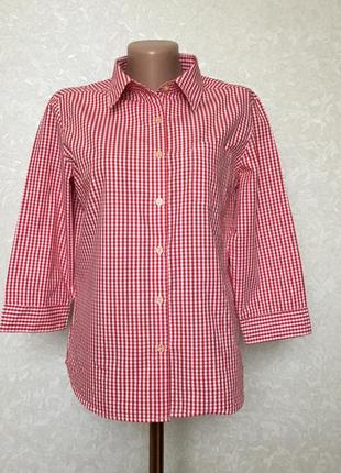 Женская хлопковая рубашка в клетку