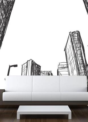 Флизелиновые фотообои 3д на стену "нарисованый город", фото обои красивые в зал