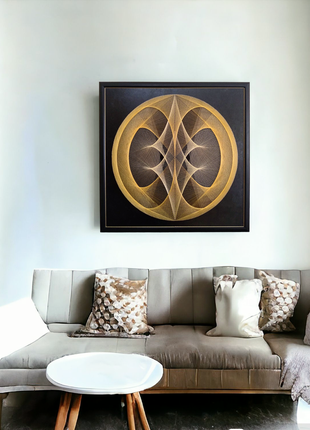 Картина - манадала у техніці string - art. 3-д картина. ручна робота. 76/76 см. в рамі.