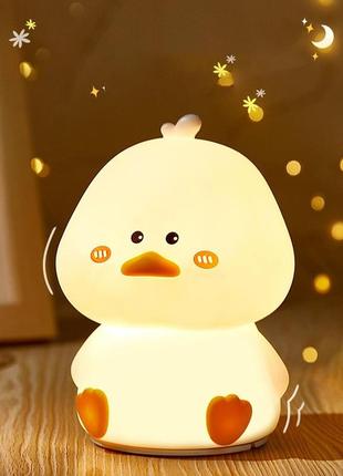 Акумуляторий нічник-світильник vhg sl40 силіконова качечка з пультом дк light duck white