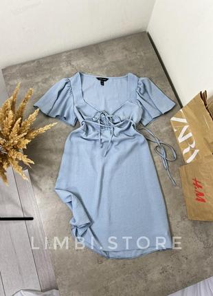 🌷шикарне шифонове плаття з драпіруванням на грудях від new look