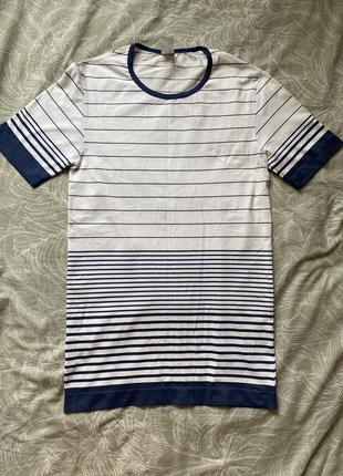 Футболка жіноча, в смужку (полоску) синьо-білу m/l/xl