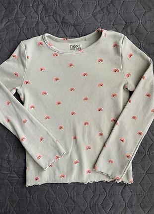 Лонгслів, кофта в рубчик next на 6-7 років