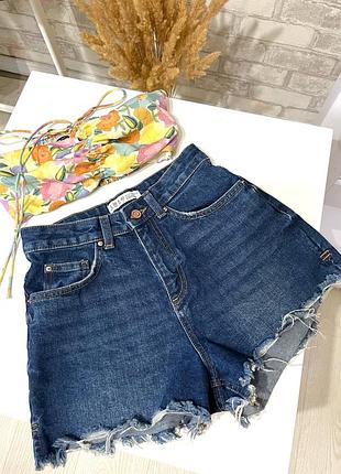Шорты джинсовые на высокой посадке