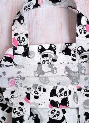 Эко-сумка, шоппер "панды"4 фото