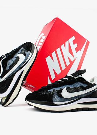 Мужские кроссовки sacai x nike vaporwaffle black/white