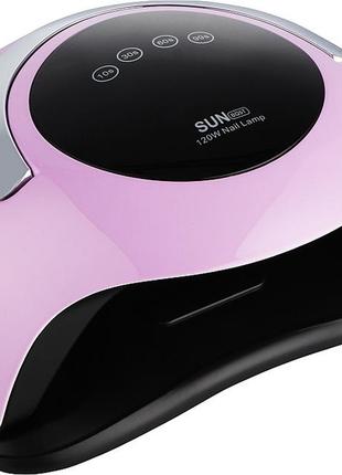 Лампа для манікюру led+uv sun bq-5t pink 120w з ручкою