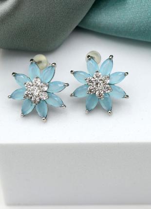 Родовані гвоздики (пусети) "незабудка" з колекції ювелірної біжутерії.