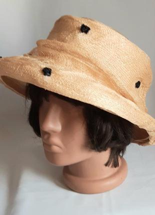 Капелюх англія літня соломка сизаль із трояндочками розмір 55-56