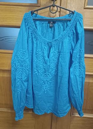 Низька ціна! вишиванка. вишита сорочка. вишита блузка. н&м. 160/164 см. хс. 100% cotton.стан нової