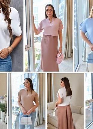 Літня блуза з розрізним рукавом від 42 до 52 розміру5 фото