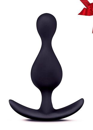 Анальний плаг anal adventures platinum wave black, черный