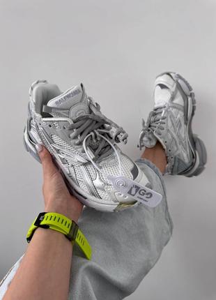 Женские кроссовки runner white / silver premium