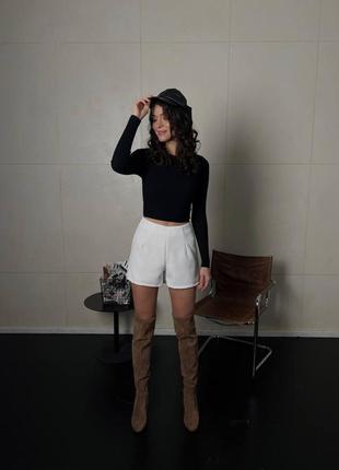 Стильные молодежные женские шорты ткань костюмка