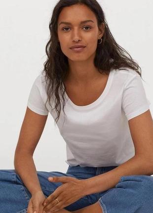 Новая хлопковая базовая футболка h&m