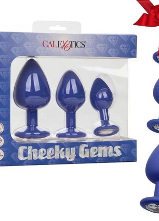 Набор анальных пробок california exotic cheeky gems 3 pcs purple