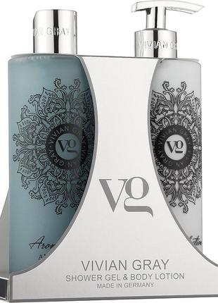 Набір aroma selection гель для душа + лосьйон для тіла бурштин та кедр vivian gray, 2 х 500 мл