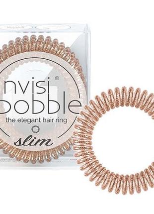 Резинка-браслет для волосся invisibobble slim of bronze and beads.