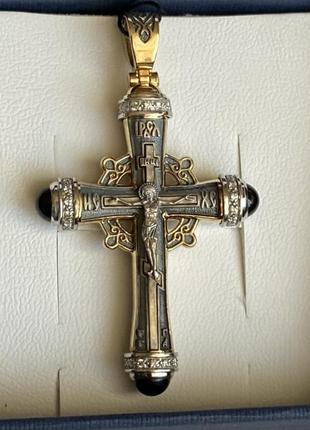 Серебряный крестик с позолотой