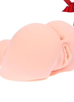 Мастурбатор вагіна і анус kokos oknyeo з вібрацією, телесный