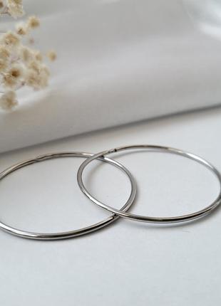 Серебряные сережки кольца конго 40 мм тонкие серебро 925 пробы 5004 2.40г
