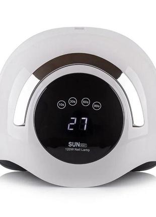 Лампа для манікюру led+uv sun bq-5t gray 120w з ручкою