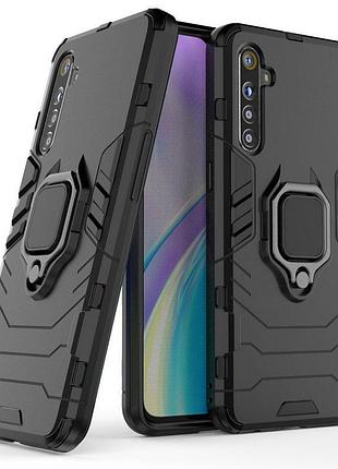 Чехол ring case для realme xt / x2 бронированный бампер с кольцом черный