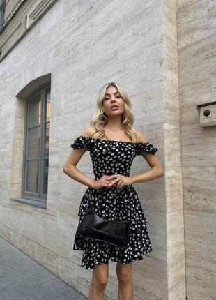 Платье из штапеля в цветочном принте двойной юбкой🌸