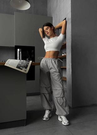 Брюки карго широкие