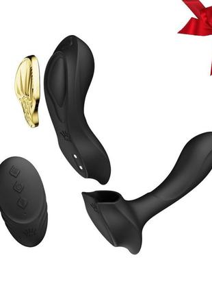 Смарт-вибратор в трусики zalo - aya obsidian black, насадка и пульт ду  so6649