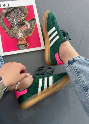 Женские кроссовки gazelle green/pink