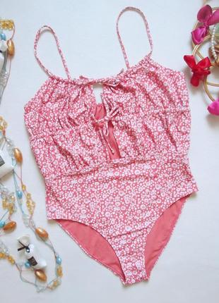 Шикарный слитный купальник батал в цветочный принт primark 🌹🌴🌹
