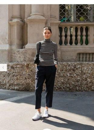 Брюки uniqlo heattech striped pleated trousers2 фото