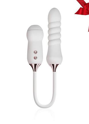 Пульсатор з вакуумним стимулятором kistoy cathy white на гнучкому з'єднанні