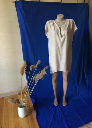Платье мини шёлковое свободное