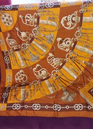 Платок hermes из натурального шелка. винтаж.