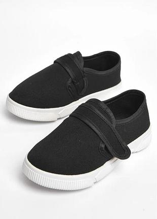 Текстильні мокасини на липучці2 фото