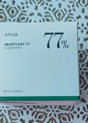 Anua heartleaf 77 clear pad – тонер-пади з хауттюйнією серцевидною 77%