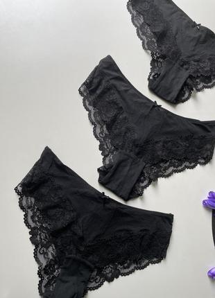 Красивые трусики в рубчик с кружевом h&m
