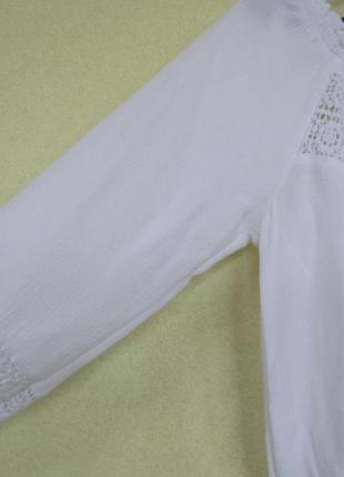 Укорочена блуза бавовна з мереживом6 фото