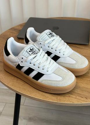 Adidas samba xlg white black platform жіночі кросівки адідас самба шкіряні3 фото