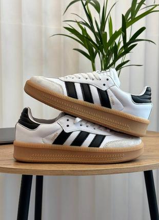 Adidas samba xlg white black platform жіночі кросівки адідас самба шкіряні4 фото